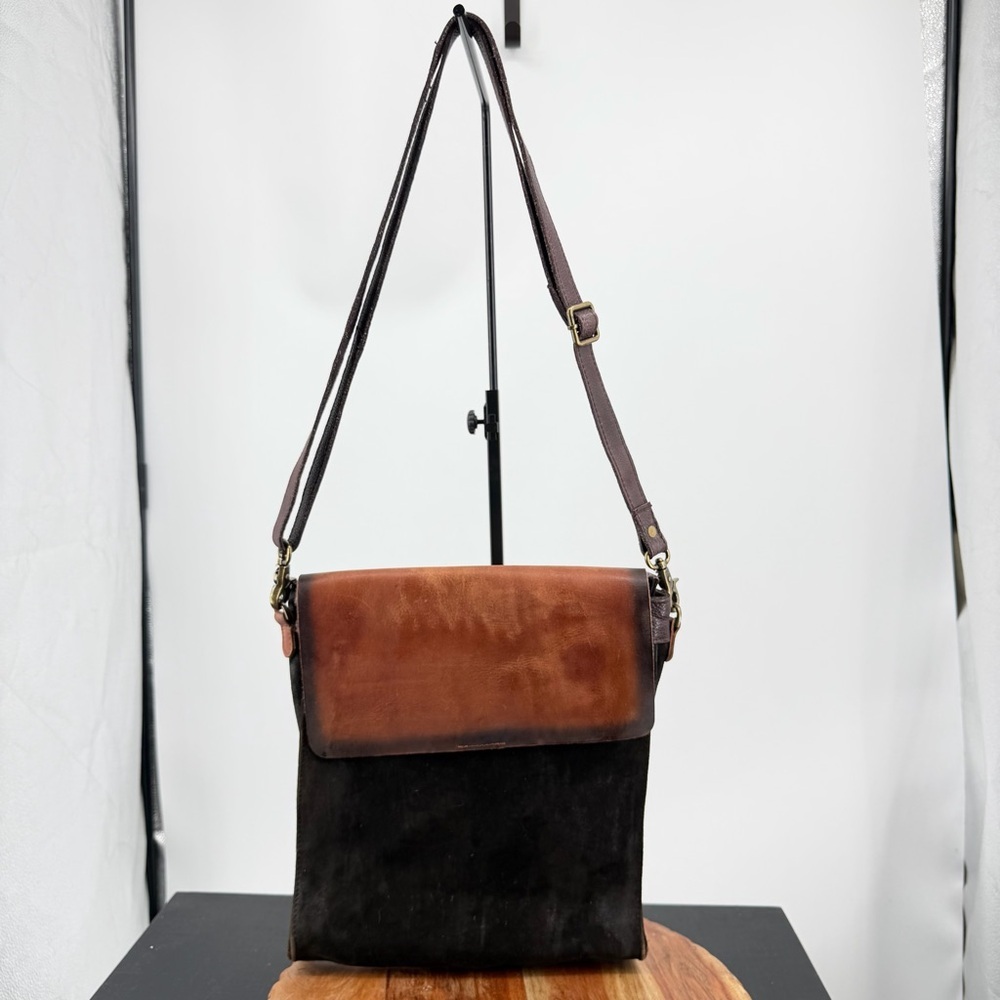 Amsterdam‎ Heritage Leather Women's Satchel 2- Tone Brown crossbody Bag